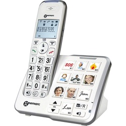 Geemarc schnurloses Seniorentelefon Seniorentelefon (Anrufbeantworter, Foto-Tasten) weiß