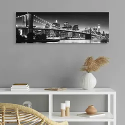 Reinders! Bild »New York - Brooklyn Bridge black &«, 90/30 cm Reinders! Farbe Bild(er): schwarz