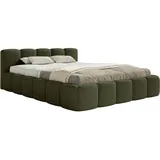 Selsey Polsterbett 160x200 cm Modernes Bettgestell mit Lattenrost Elegantes Design in Olivgrün Szenil Toronto Robuster Holzrollrost für Komfort Bodenschonende Kunststoffgleiter Max Belastung 250 kg