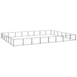 vidaXL Hundezwinger Schwarz 48 m2 Stahl