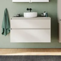 Burgbad Lin20 Waschtischunterschrank inklusive Konsolenplatte, 2 Auszüge, 1002x552x661mm, WXOD100F5352,