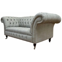 JVmoebel Chesterfield-Sofa, Sofa Chesterfield Klassisch Design Zweisitzer Wohnzimmer Sofas grau