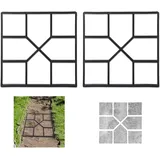 Relaxdays Pflasterform, 2er Set, Pflaster & Gehwege, Schalungsform, Garten, Beton Gießform, HBT: 4x40,5x40,5 cm, schwarz