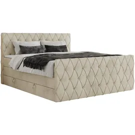 MKS Meble Boxspringbett mit Bettkasten, - Beige - Maße cm B: 201 H: 110