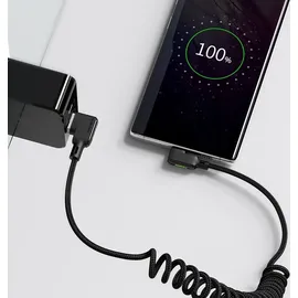 Mcdodo Klebewinkel 90 Feder Led Usb Typ-C Telefonkabel 1.8m Schwarz Ca-7310 - Schwarz