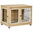 PawHut Hundekäfig mit 2 Türen und Kissen 90 x 58 x 65 cm Eiche