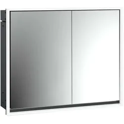 LED-Lichtspiegelschrank Loft Unterputz, 800 mm, breite Tür links schwarz