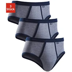 Slip CLIPPER EXCLUSIVE, Herren, Gr. 7 (XL), blau (marine), Obermaterial: 100% Baumwolle, unifarben, körpernah, Unterhosen, modische Optik: Jeans meliert, tolle Baumwoll-Qualität