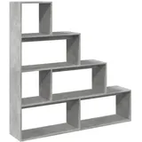 vidaXL Bücherregal 4 Etagen 29 x 143,5 x 143,5 cm Betongrau