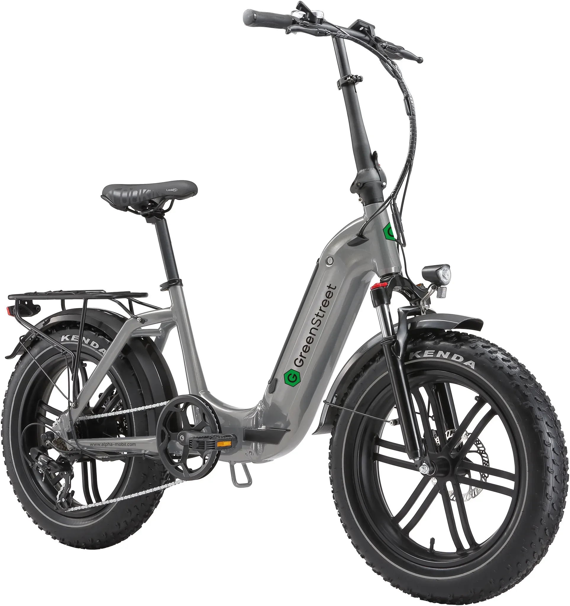 E-Bike GREENSTREET "Tiefeinsteiger Klapprad GS5" E-Bikes Gr. 40 cm, 20 Zoll (50,80 cm), grau E-Bikes Fat Tires