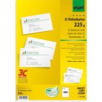 Sigel Visitenkarten LP796 satiniert weiß 225 g/qm