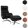 Mendler Relaxsessel HWC-K98 Kunstleder 77 x 110 x 77 cm Schwarz mit Hocker