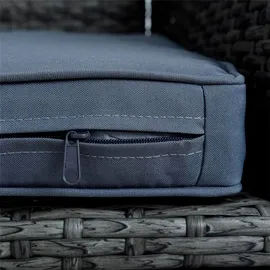 Estexo Polyrattan Sitzgruppe Gartenmöbel Set Rattan Gartenset Essgruppe Anthrazit Grau