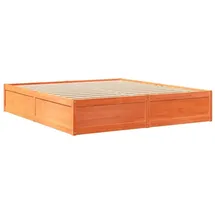 vidaXL Massivholzbett 180 x 200 cm Wachsbraun