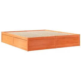 vidaXL Massivholzbett 180 x 200 cm Wachsbraun