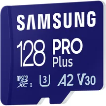 Samsung PRO Plus 128 GB microSDXC-Speicherkarte (180 MB/s, Class U3, V30, A2)