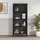 [en.casa] Vitrinenschrank Säkylä 180 x 80 x 35 cm Schwarz