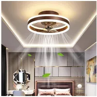 AOYATE Deckenventilator Deckenventilator Mit Beleuchtung, LED Deckenleuchte mit Ventilator, Leise Ventilator Licht, Für Wohnzimmer Schlafzimmer Esszimmer schwarz