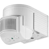 goobay 95175 Infrarot Bewegungsmelder zur Aufputz-Wandmontage, 180° Erfassung, 12 m Reichweite, für Außen (IP44), LED-geeignet