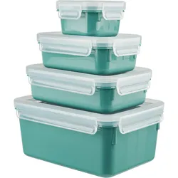 Frischhaltedose »Clip & Close Color Edition«, (Set, 4 tlg.), 0,2/0,55/0,8/2,2L, Kunststoff, auslaufsicher, hygienisch, innovativ, 88190834-0 grün B/H/L: 16,3 cm x 9,9 cm x 22,5 cm