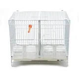 BPS BPS-1304 Brutkäfig für Vögel mit Futternapf, Tränke, Springschale, Größe M/L (M: 40 x 27 x 35 cm)