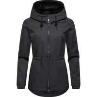 Ragwear wasserdichte Damen Übergangsjacke leichte kurze Funktionsjacke mit Kapuze Dankka Tech YOUMODO Black Gr. M - M