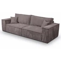 Compleo Schlafsofa MONA mit Bettkasten und Bettfunktion, Cordstoff, 3-Sitzer Sofa, Breite: 255 cm rosa