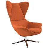 FLEXLUX Ohrensessel »Stilo Relaxsessel, TV-Sessel«, Solitär, Stil-Ikone, drehbar, Fuß Aluminium orange