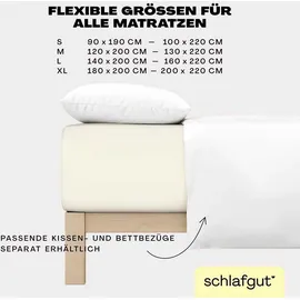 schlafgut Easy Jersey Elasthan Boxspring 180 x 200 - 200 x 220 cm yellow light