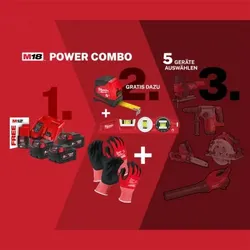 Milwaukee M18 Power Combo Pro Set 18 V | 3x 5,0 Ah Akkus + 5 Geräte zur Auswahl