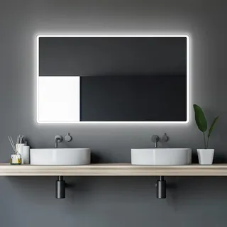 DSK Design LED-Lichtspiegel Silver Rio 120 x 70 cm