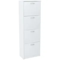 Home collective Schuhschrank mit 4 Fächern in Weiß Holzwerkstoff,