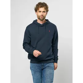 MCS Rundhalspullover "MCS Pullover MCChris", Herren, Gr. M, blau (schwarz sapphire), Obermaterial: 100% Baumwolle, Pullover Rundhalspullover