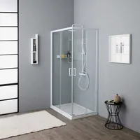 Kiamami Valentina Duschkabine mit Gleittüren in 70x100 cm aus 4mm Sicherheitsglas Venere