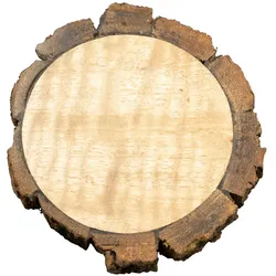 Wiedemann Kerzen Teller Holz natur mit Rinde D 8 cm