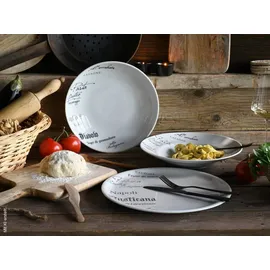 CreaTable Pizzateller Europa Gustoso 33 cm 4er Set weiß