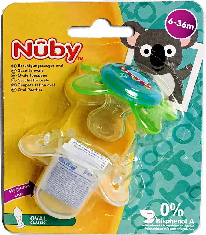 Nuby Ovaler Schnuller 6-36m (Design nicht wählbar)