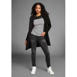 KangaROOS Kurzmantel KANGAROOS, Damen, Gr. 42, schwarz, Web, Obermaterial: 90% Polyester, 10% Viskose. Futter: 100% Polyester, unifarben, normal hüftbedeckend, Mäntel Kurzmantel, mit großer Kapuze ideal für den Übergang
