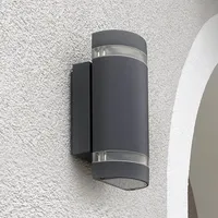 Lutec Außenwandleuchte Aluminium 23,5 cm GU10 spritzwassergeschützt grau