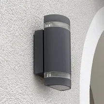 Lutec Außenwandleuchte Aluminium 23,5 cm GU10 spritzwassergeschützt grau
