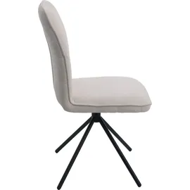 Mendler 6er-Set Esszimmerstuhl HWC-N99, Küchenstuhl, drehbar Auto-Return, Stoff/Textil Chenille (340g/m2) creme