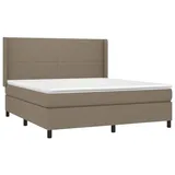 vidaXL Boxspringbett mit Matratze Taupe 160x200 cm Stoff