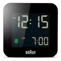 Braun Digital Travel Alarm Clock with Snooze - Black