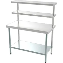 Chefgastro 600 Arbeitsstation mit Regal Edelstahl BxTxH 1200x600x1500mm