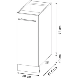 Vicco Apothekerschrank Fame-Line 30 x 51,6 x 82 cm Weiß Hochglanz