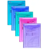 Snopake Polyfile Dokumententaschen A5 Druckknopf 5 Stück farblich sortierte Electra-Farben