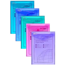 Snopake Polyfile Dokumententaschen A5 Druckknopf 5 Stück farblich sortierte Electra-Farben