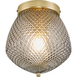 NORDLUX Deckenleuchte "ORBIFORM", grau (grau, messingfarben), Ø 23cm H: 25cm, Lampen, Struktur Glas Schirm, Messing Applikation