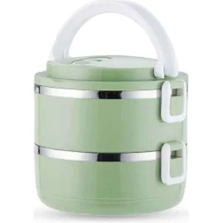 2-lagige Thermo-Lunchbox aus Edelstahl, stapelbar, auslaufsicher