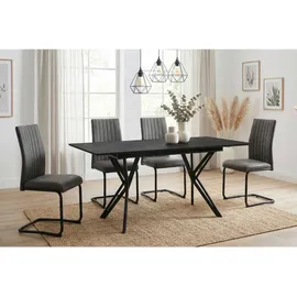 Die Möbelfundgrube Pula 160-200 x 74 x 90 cm schwarz